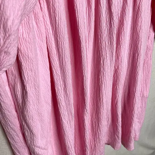 Petal and Pup  Ermias Long Balloon Sleeve Mini Smock Dress Textured Pink Size 2