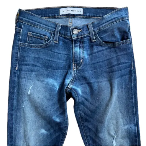 Vervet Flying Monkey fringe cuff skinny jeans, size 26 waist, EUC