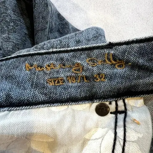 UNO Jeans Mustang Sally Patterned Straight Leg Jean Womens Size 16/L32 Blue