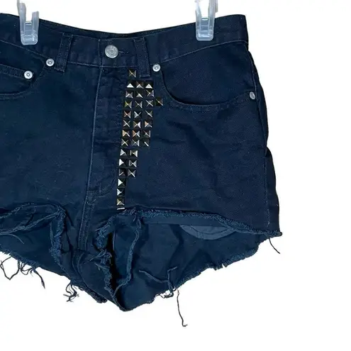 High Sierra Vintage Black Denim Studded Shorts Size 6
