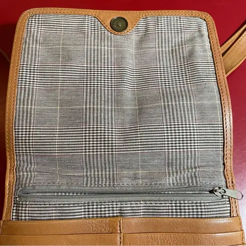 Hobo International Slim Crossbody Organizer Bag Brown Leather Minimalist Purse