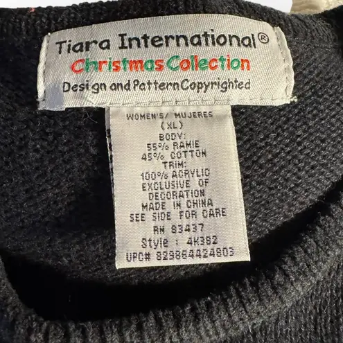 Vintage 90s Ugly Christmas Sweater XL Black