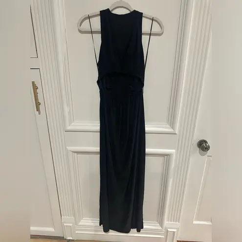 MISA Los Angeles Athena Black Cutout Midi Dress M NWT Side Slit Bodycon Evening