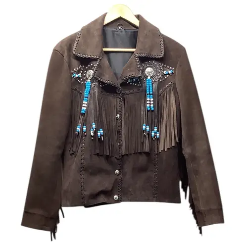 Leather jacket. Size XL. Brown