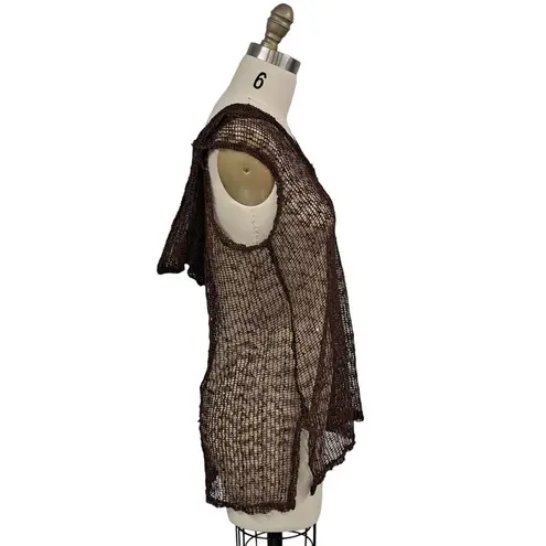 La Blanca knit beach cover-up rich brown color sequins hoodie