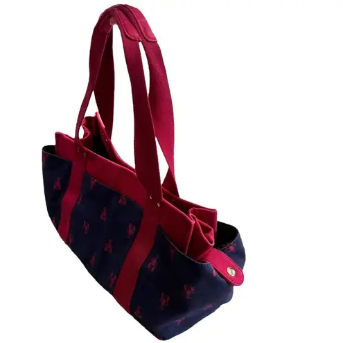 Tommy Hilfiger  Canvas Lobster Tote Bag Purse Preppy Red & blue