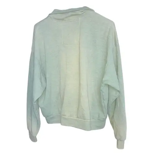 Aviator Nation ESSENTIAL HALF ZIP SWEATSHIRT FADED ARMY Oversized XS #755