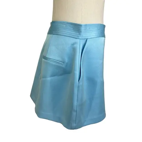 Alex Perry Lark Mini Skirt Blue Satin Crepe Size 12