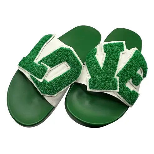 Tory Burch  NWOT Green LOVE Slide Sandals Walk on Sunshine - Image 1