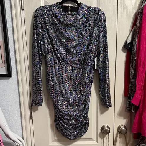 Alexia Admor 💙💖 NWT Rainbow Sequin Long Sleeve Open Back Dress