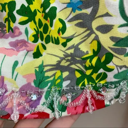 Le Tricot Longhin Floral Green Funky Blazer Size L