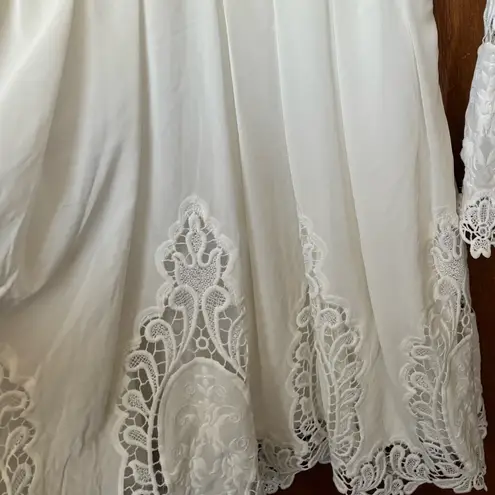 Lucy Paris Boho white dress with lace details Size USA XS