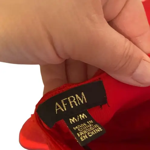 Halloween Costume AFRM Red Burnout Velvet Halter slit midi dress Red Cat costume Size M