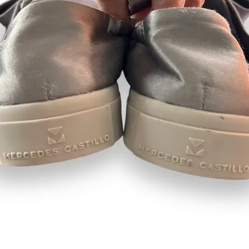 Mercedes Castillo Jamilla Velvet Satin Bow Sneakers Gray Size 7