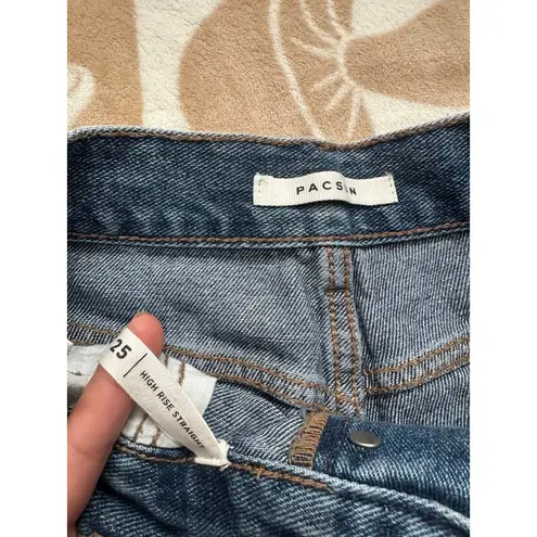 PacSun  High Rise Straight Blue Jeans Size‎ 25