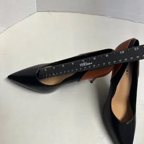 SEVEN BIG TREE Black Brown Color Block Pointed Toe Stiletto Heels Size 40 US 9.5