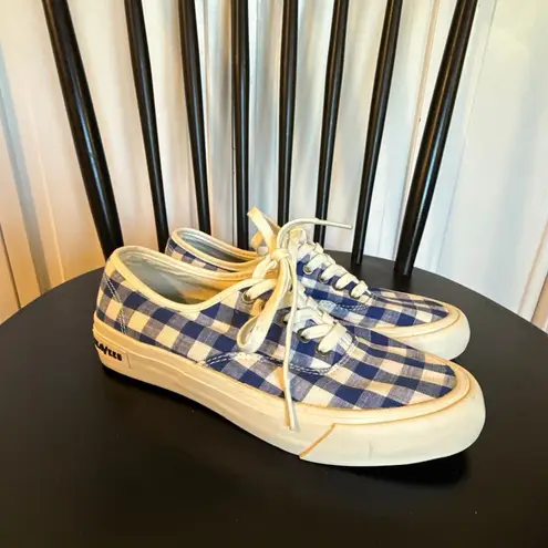 J.crew X Seavees blue gingham canvas sneakers 6