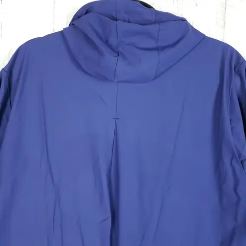 NWT Iris & Ink Hooded Zip Up Patriot Blue Performance Jacket Women's Size Large