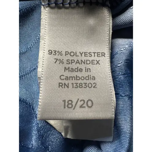 Avenue Blue Tie Dye Print Pintuck Pleated Tunic Top Women Plus Size 18/20