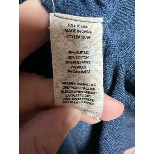 Soft Surroundings Soft Surroundings Blue Tunic Top Long Sleeve Cowl Neck Pullover Sweater SZ 2X