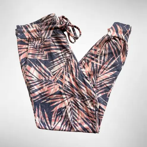 Sundry Palm Tree Sweatshirt and Joggers Matching Set in Blue/Pink Size 1 (Small)