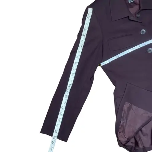 Morgan Taylor M.T. Studio Burgundy 100% Wool Button Down With Blazer Size 6