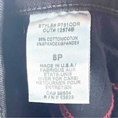 NYDJeans Black High Rise Five Pockets Side Leg Accents Jeans, Size 8P