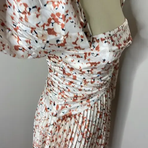 Acler Womens Dress Size US 4/AU 8 Mannock Terrazzo Gathered Pleated Satin Mini N Brown