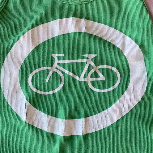 American Apparel Green ribbed bike tank top