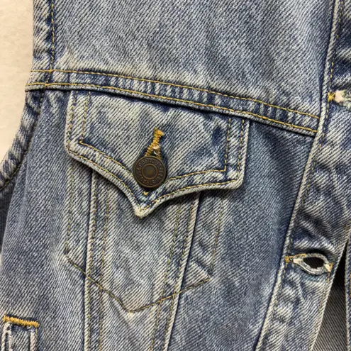 Levi Strauss Signature Women's Denim Vest Sleeveless Button Front Collared Blue