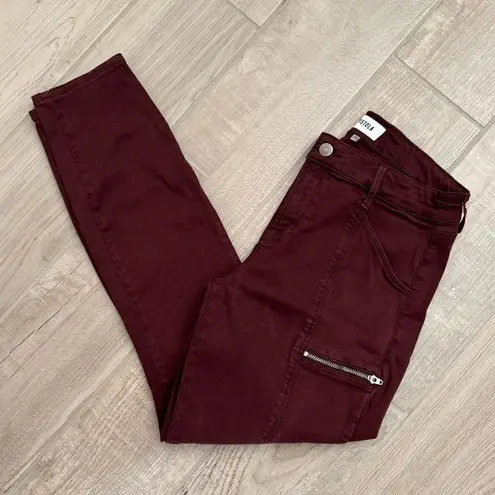 Pistola Hannah Skinny Moto Stretch Six-Pocket Ankle Cargo Jeans Maroon