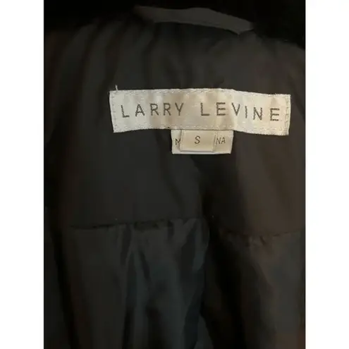 Larry Levine Faux Fur Trim Removable Hooded Long Puff Coat, Black, Small, NWT