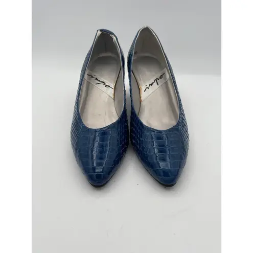 Impo Women’s Size 5 1/2 Cerulean Blue Crocodile Kitten Heels