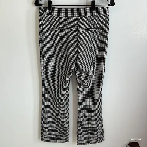 Derek Lam 10 Crosby Houndstooth Crop Flare Pants Black Size 4