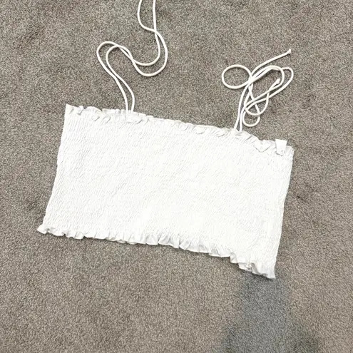 new NWOT BP. 3X smocked jersey spaghetti strap tube top crop TS 3058 White