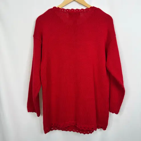 Tiara International Red Christmas Tree Sweater Womens Size S Ugly Sweater