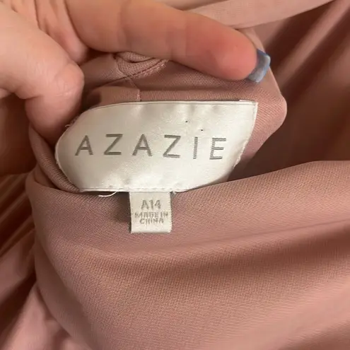 Azazie ✨ LANDRY Cedar Rose A-Line Pleated Mesh Sz A14 Dress✨ - Image 9