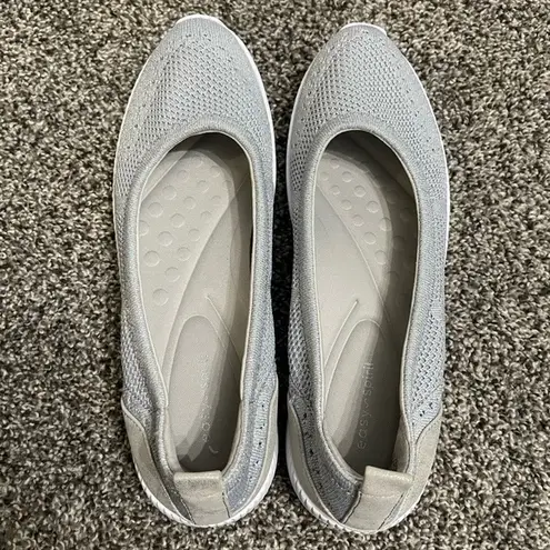Easy Spirit Glitz Skimmer Silver Fabric slide on shoes 10W