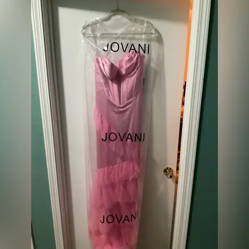 Jovani  Strapless Ruffle Tiered Gown D5114