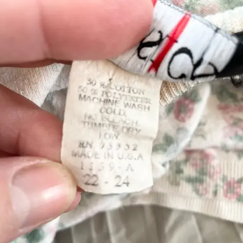 Stefano Basics Floral Knit Top Button Front Short Sleeve Cottagecore 22