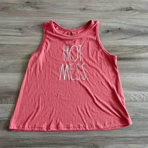 Rae Dunn  M Pink Hot Mess Tank Top