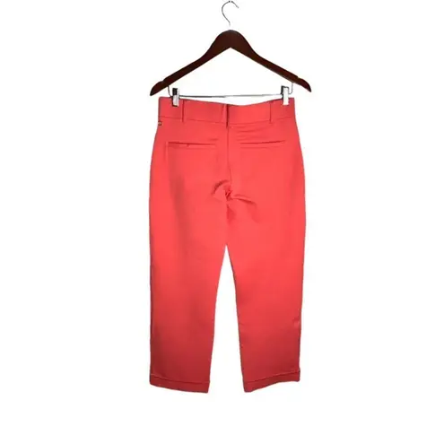 Betabrand Pull On Trouser Coral Pink Medium Crop High Rise Elastic Waist