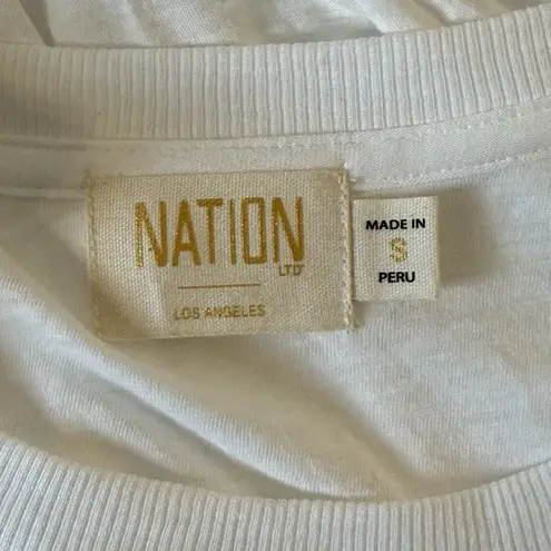 Nation Ltd Loren Smocked Peasant Tee White Small Neutral Minimalist Capsule