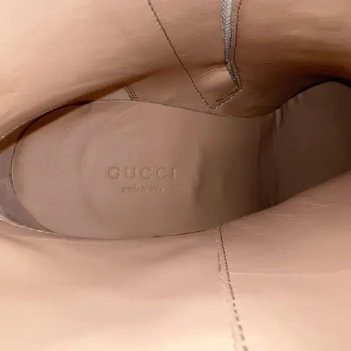 Gucci  Kensington GG Supreme Leather Crystal Buckle Platform Ankle Boots EU 41