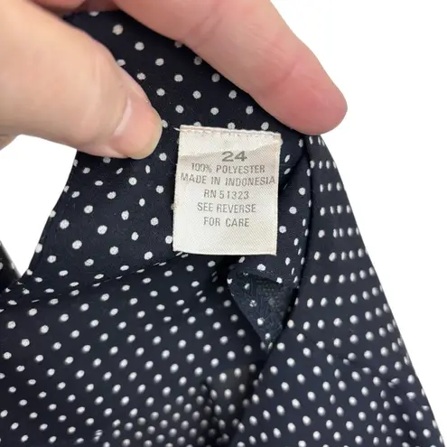 CHAUS NEW YORK Vintage Chaus blouse size 24 polka dot dressy 80s semisheer party office casual
