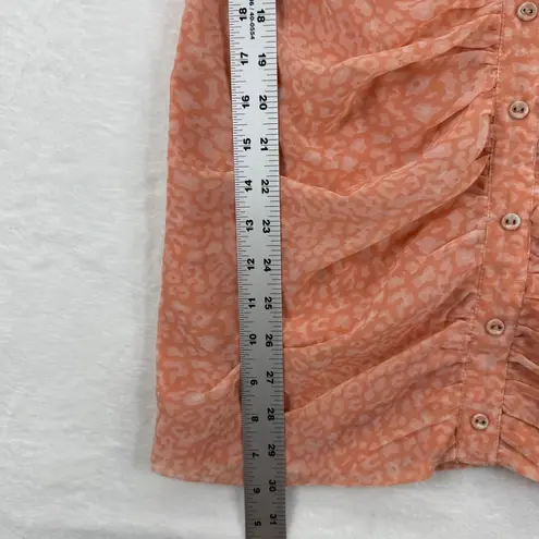 Walter Baker Orange Leopard Print Ruffle Off Shoulder Button Front Mini Dress 4