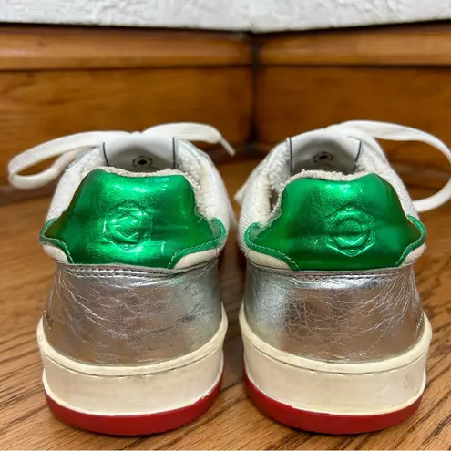 Moa | Master Of Arts In Multi Green Silver Leather Red Sole Sneakers Size 7.5
