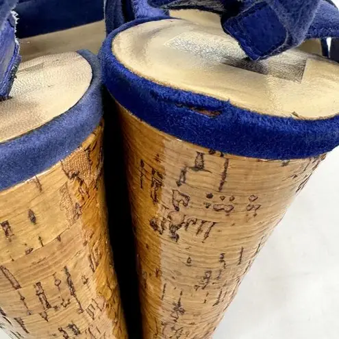 DOLCE VITA Women’s Jill Open Toe Slingback Wedge Sandal Suede Blue Size 10