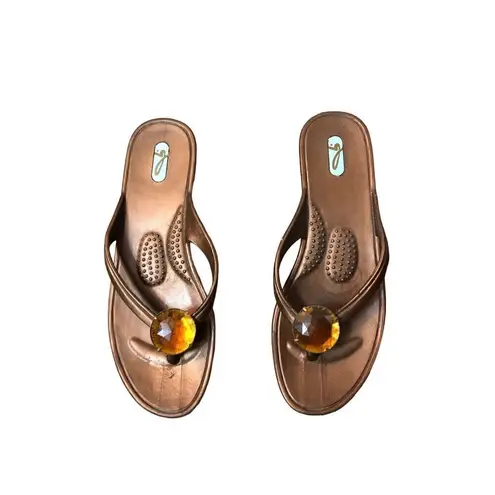 OKA B Women's Flip Flop Sandal Marian Copper