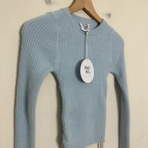 Princess Polly NWT - Jesica Sweater Baby Blue Ruched Sides Soft Knit 90s 2000s